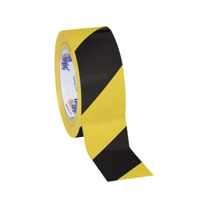 Tape Logic® Striped Vinyl Tape - 7 Mil - 1" x 36 yds. - Black/Yellow