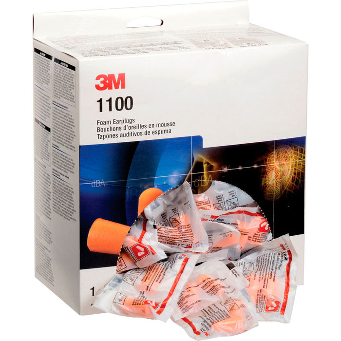 3M 1100 Foam Earplugs - 1100 (Case of 1100) - Safety Vests and More