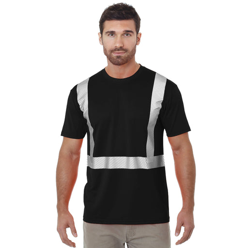 BAYSIDE® MADE IN USA Hi-Vis Performance Crew Segmented Striping - 3730 - Safety Vests and More