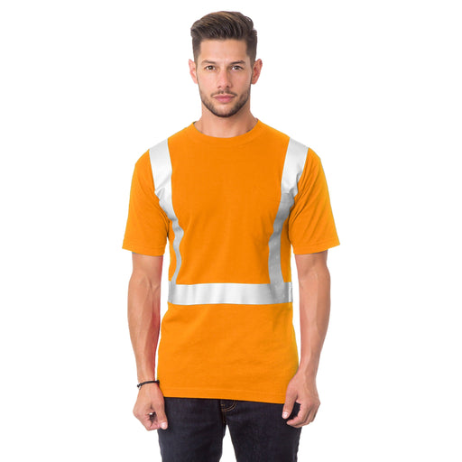 BAYSIDE® MADE IN USA Hi-Vis 50/50 Pocket Crew Solid Striping - 3772 - Safety Vests and More