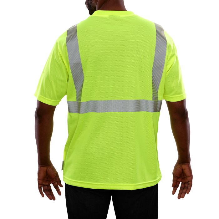 Reflective Apparel Safety Hi Vis Lime Micromesh Comfort Shirt ANSI