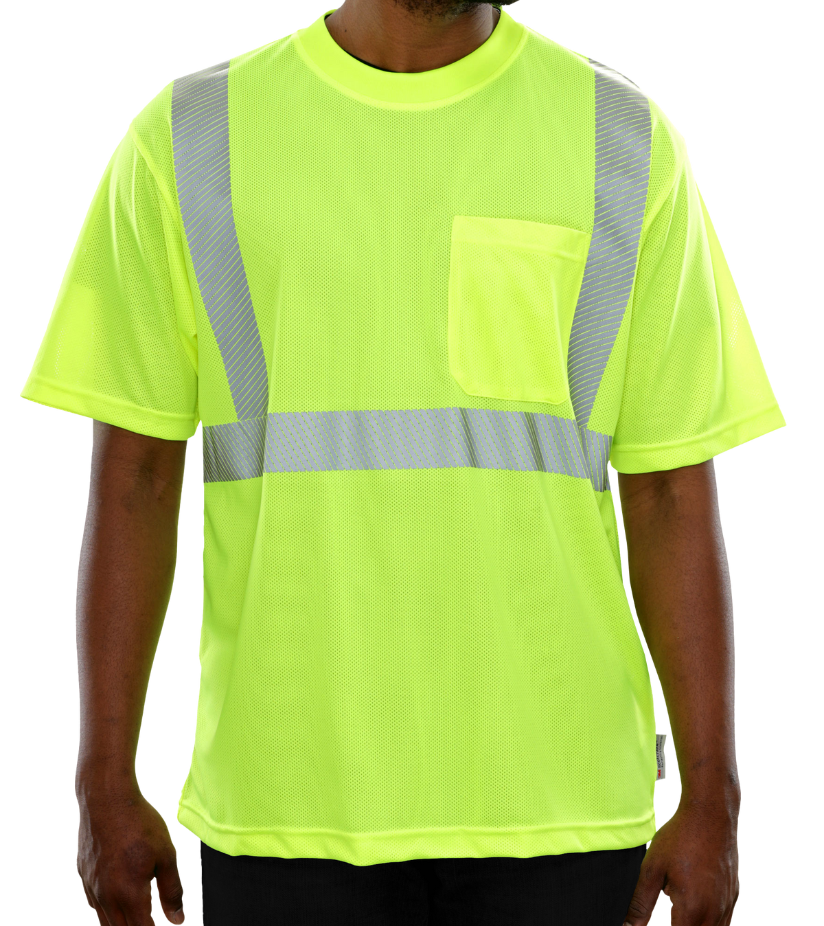 Reflective Apparel Safety Hi Vis Lime Micromesh Comfort Shirt ANSI